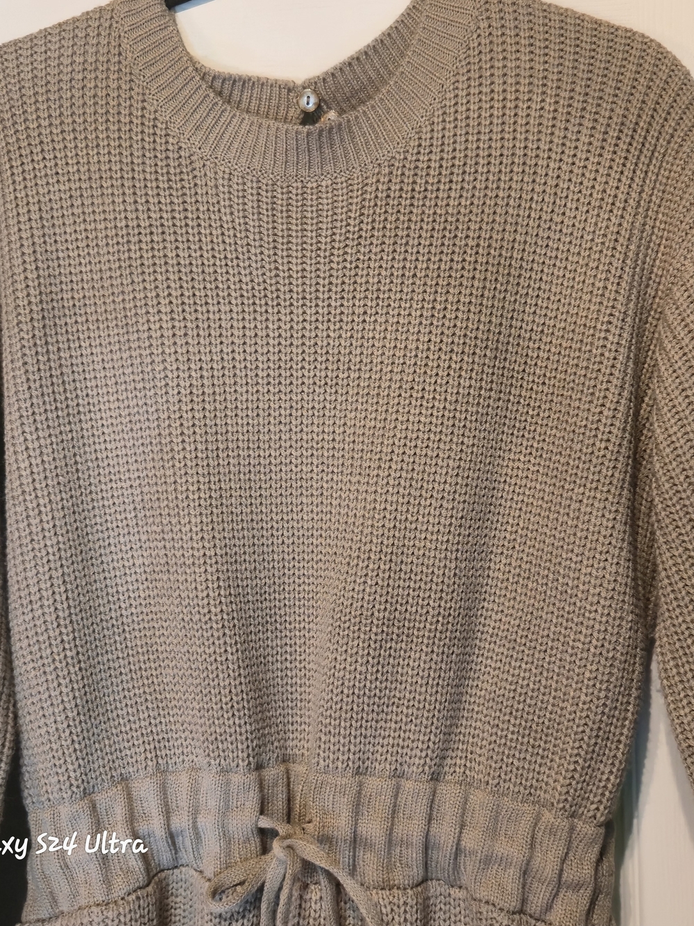Knit Drawstring Romper in Brown - Picture 5 of 6